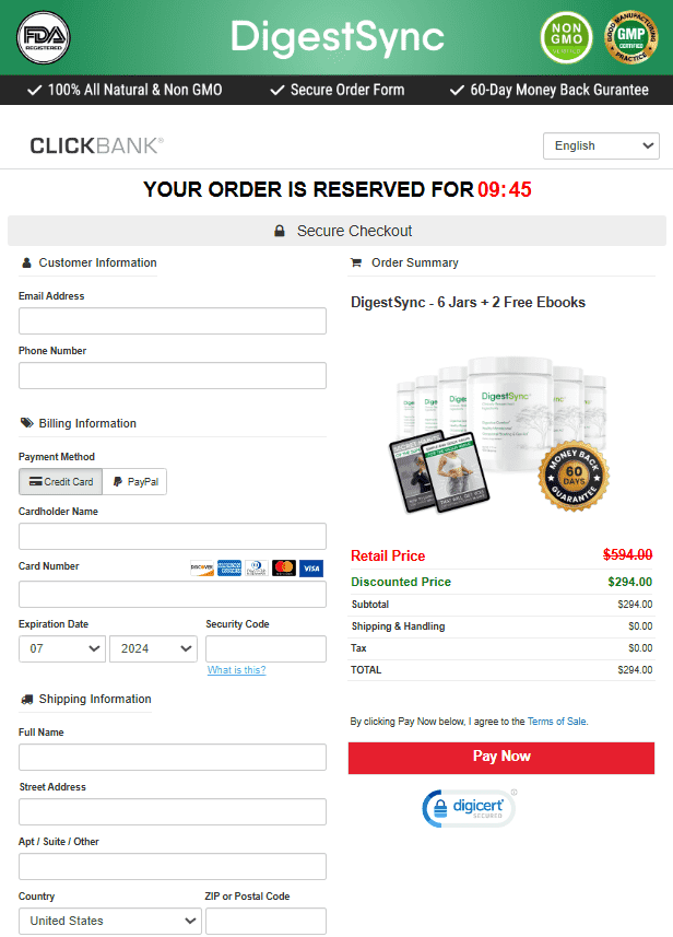 checkout page